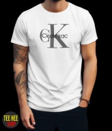 ŚMIESZNA KOSZULKA Z NAPISAMI CIĘŻKI KAC PARODIA T-SHIRT BIAŁY M