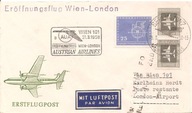 POCZTA LOTNICZA -koperta ozdobna -obieg 1958 rok -WIEDEŃ LONDYN AUSTRIAN