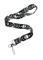 Smycz na klucze z motywem czaszek czarna 45 cm