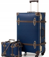 Urecity Walizka twarda zestaw S + M Vintage niebieski m146