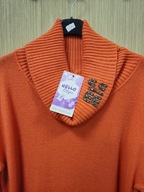 Długi sweter, sukienka, dzianina pomarańcz, r. Uni Italy !!!