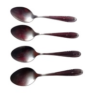 Zestaw 4 łyżek stołowych ze stali nierdzewnej Gerlach, z napisem WP. PRL.