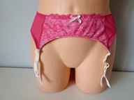 Śliczny markowy pas do pończoch landrynkowy George UK 16 EUR 44