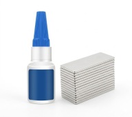 Magnesy neodymowe 30x10x1 mm 10 szt + mocny klej 20g