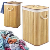 Kosz bambusowy na pranie i zabawki z pokrywą 72L duży kufer do domu XXL HIT
