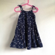 Sukienka dla dziewczynki na ramiączkach 122 atramentowa morski pattern (713