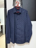 U Koszula Camisaria Colina granat abstrakcyjne znaki symbole L