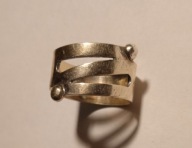 RYTOSZTUKA, SRREBRNY PIERŚCIONEK, NOWOCZESNY DESIGN, STAN! R17/18mm.