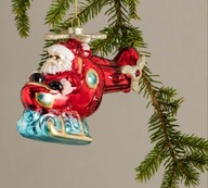 Bombka helikopter samolot szklana na prezent dla dziecka ręcznie zdobiona