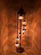 Zestaw 7 lamp podłogowych, mozaika, ręcznie robiona lampa turecka