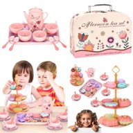 SERWIS KAWOWY ZESTAW DO HERBATY DLA DZIECI CZAJNIK PREZENT ŚWIĘTA 40EL