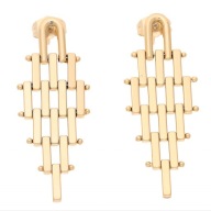 61356 Kolczyki 18K pozłacane 46/17 MM eleganckie kratownice