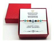 Bransoletka Znaki Zodiaku WODNIK Kamienie Szafir Cytryn Akwamaryn Amazonit