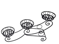 KWIETNIK STALOWY NA 3 KWIATY CZARNY