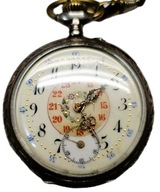 Zegarek kieszonkowy USA 1921 24h ozdobny Remontoir O Rubis