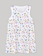 Bawełniana Sukienka Biała z Kwiatowym Printem – Rozmiar 98 / 3 lata