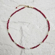 Naszyjnik N°22 | Diament Herkimer, rubin