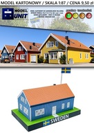 SZWEDZKI SKANDYNAWSKI DOMEK MODEL KARTONOWY SKALA 1:87 ModelUNIT