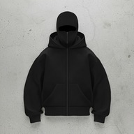 Bluza męska z maską, streetwear jesień/zima, luźna i wiatroodporna