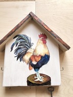 Wieszak na klucze - domek z kogutem