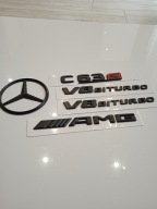 EMBLEMATY KOMPLET MERCEDES C63/C53/E43 CZARNY MAT PIĘKNE