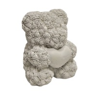 MIŚ OZDOBA Z SERCEM NA PREZENT BIAŁY MAŁY MISIEK UPOMINEK FIGURKA GIPSOWA