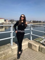 Piękny dres welur,komplet,bluza,spodnie, czarny L