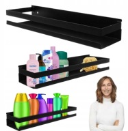 PÓŁKA ŁAZIENKOWA WISZĄCA POD PRYSZNIC NAŚCIENNA METALOWA CZARNA POD LUSTRO