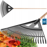 GRABIE OGRODOWE DO LIŚCI PLASTIKOWE WACHLARZOWE Z TRZONKIEM DREWNO 58X150