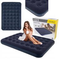 MATERAC DMUCHANY DWUOSOBOWY POMPOWANY WELUROWY REST GRANATOWY 191x137 CM