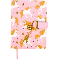 PAMIĘTNIK DZIENNIK NOTES ZAMYKANY NA KŁÓDKĘ RÓŻOWY PREZENT