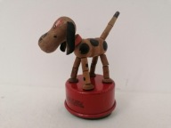 ANTYK ZABAWKA PIESEK TRI-ANG WAKOUWA TYPU PUSH PUPPET LATA 30 XX w. 13cm