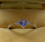 ZŁOTY PIERŚCIONEK - TANZANIT I BRYLANTY