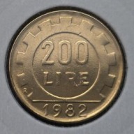 *WŁOCHY [0089]*200 Lirów 1982r. Republika Włoska, Legenda 200 LIRE, Holder