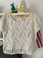 A AWEAR KORONKA Crop top KRÓTKA mgiełka vintage