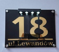 Podświetlany numer domu tabliczka tablica adresowa adres 1RB LED 40x30