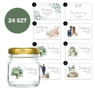 Naklejki na słoiczki miodki weselne dla gości 3x5cm 24 szt- PERSONALIZACJA