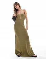 ZIELONA DZIANINOWA MAXI SUKIENKA