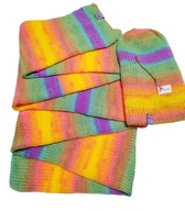 Lekki, pastelowy komplet - czapka i szalik, wegański, handmade, unikat