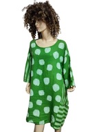 długa tunika włoska swobodna z kieszenią lniana roz U