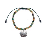 Bransoletka regulowana z naturalnych kamieni Agat Kwiaty