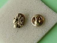 Oryg Odznaka - GŁOWA ADAMA MICKIEWICZA - płaskorzeźba- miniaturka- ZŁOTA