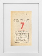 KARTKA Z KALENDARZA 1985-07-07 ORYGINAŁ W RAMCE, PREZENT NA URODZINY