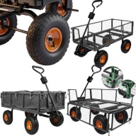 WÓZEK ORGODOWY TRANSPORTOWY PRZYCZEPKA MOCNY SOLIDNY PLANDEKA DO 400KG 100L