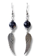 AW64 Kolczyki kamienie AGAT WĘŻOWY