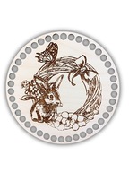 Baza do koszyka szydełkowa Wielkanoc wiosna zajączek okrągła 15 cm grawer