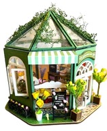 DIY MINIATUROWY DOMEK OGRÓD BOTANICZNY PUZZLE 3D DREWNIANY MODEL PREZENT