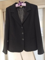 ŻAKIET CZARNY NA PODSZEWCE ELEGANCKI DOPASOWANY R.42