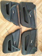 Boczki drzwi skórzane granatowe BMW E60 lift sedan komplet