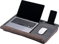 Biurko do Laptopa do Łóżka – Drewniany Stolik na Kolana z Poduszką